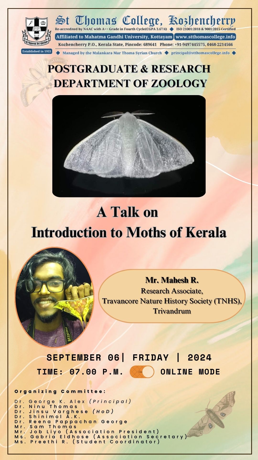 Invited Talk on ‘Introduction to Moths of Kerala'